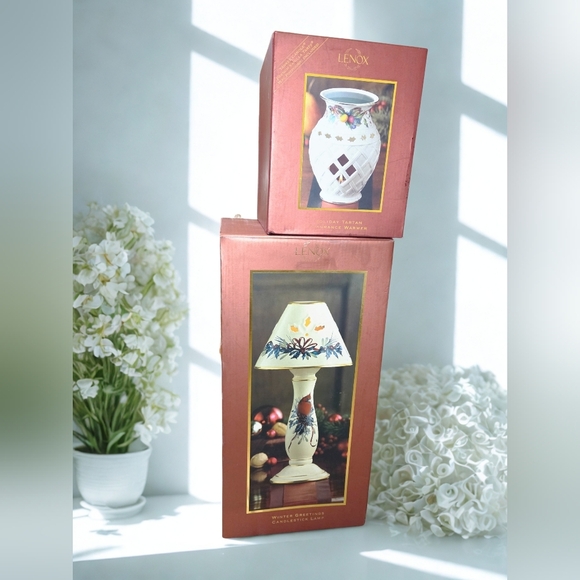 Lenox Holiday Fragrance Warmers | Holly Berry & Tartan | Brand New in Box - Picture 1 of 3